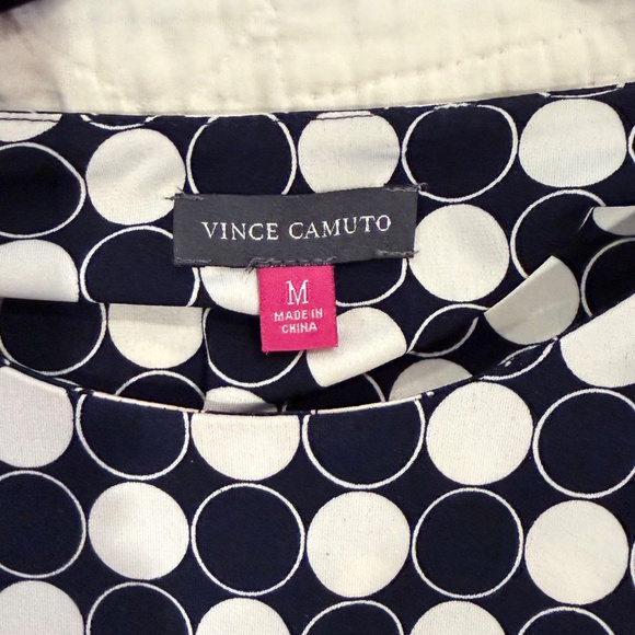Vince Camuto navy & white polka dot dress women's size M Nordstrom - Picture 3 of 8